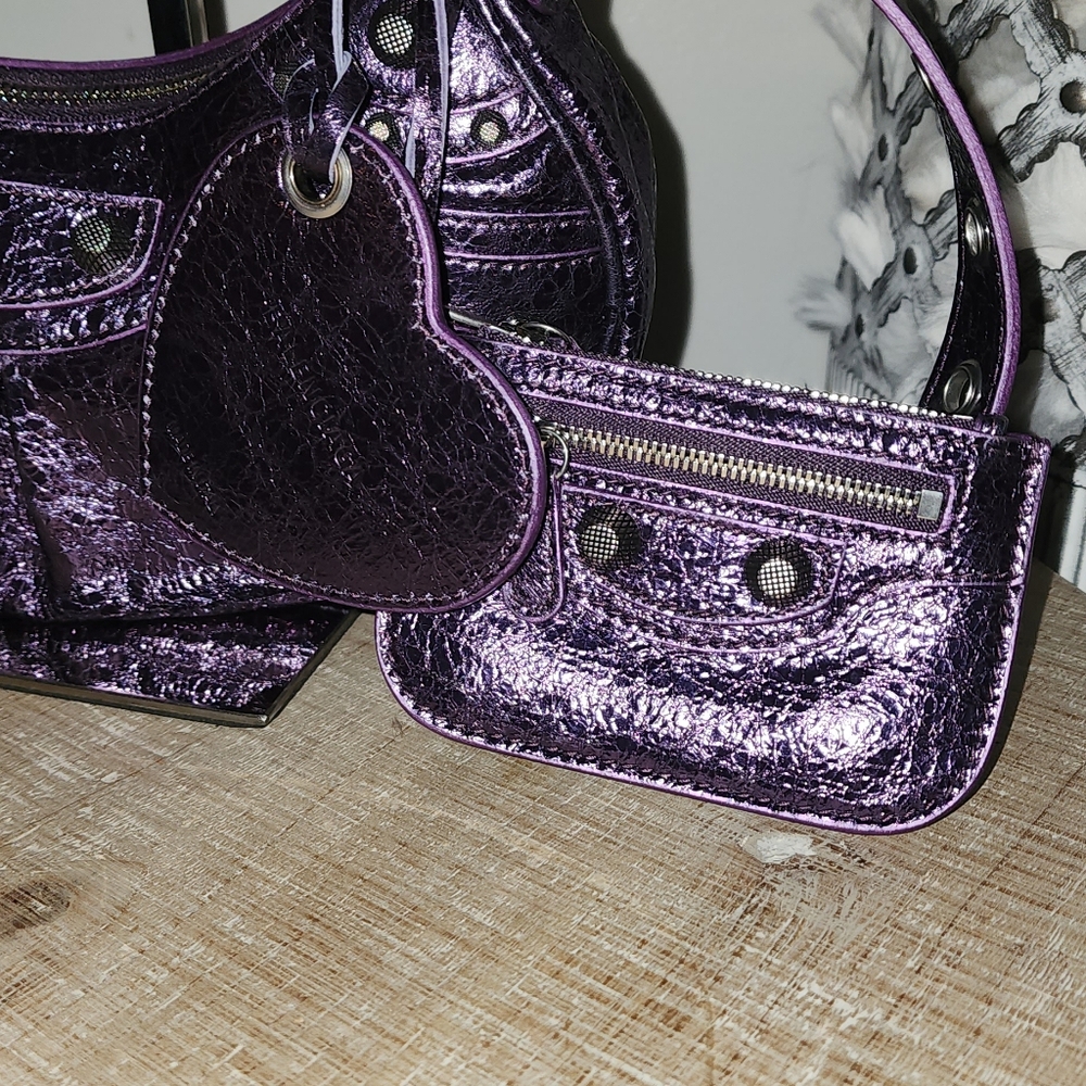 Nwot Balenciaga cagole bag in laminated leather - lilac - Picture 4 of 14